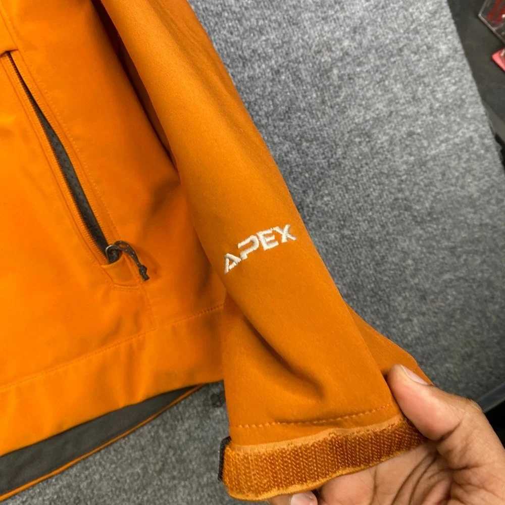 The North Face Mens Apex Bionic Softshell Jacket Orange Two Tone Full Zip Medium